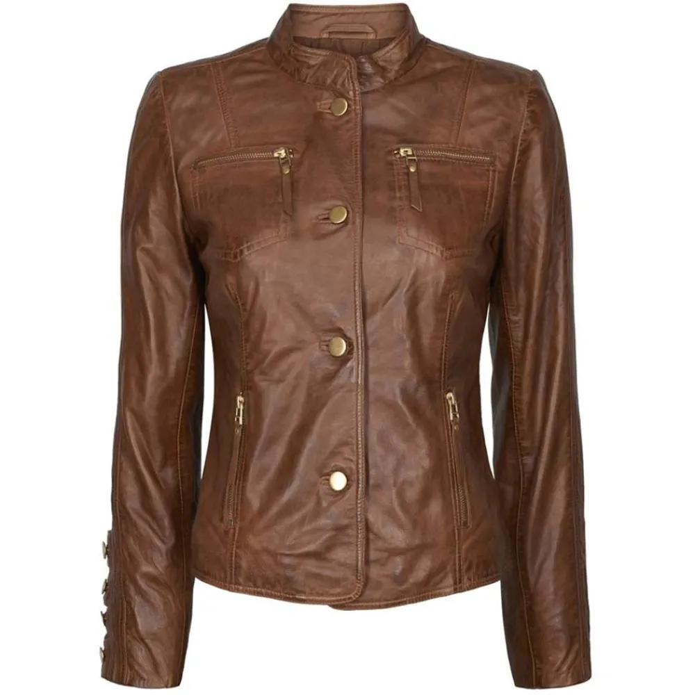 Hot Butterfly Cph Butterfly Jacket - Dark Cognac/Gold Acc. Antal
