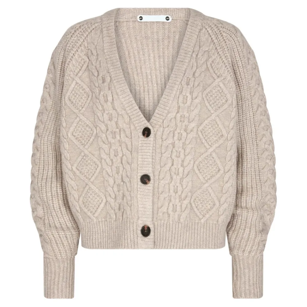 Outlet Co'Couture New Row Cable Cardigan Knit - Champagne Antal