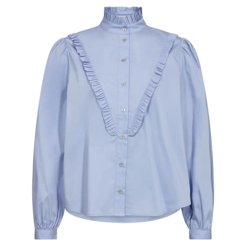 Fashion Co'Couture Sandy Frill V-Shirt - Pale Blue Antal