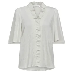 Outlet Co'Couture Sueda Frill Flow Shirt - White Antal
