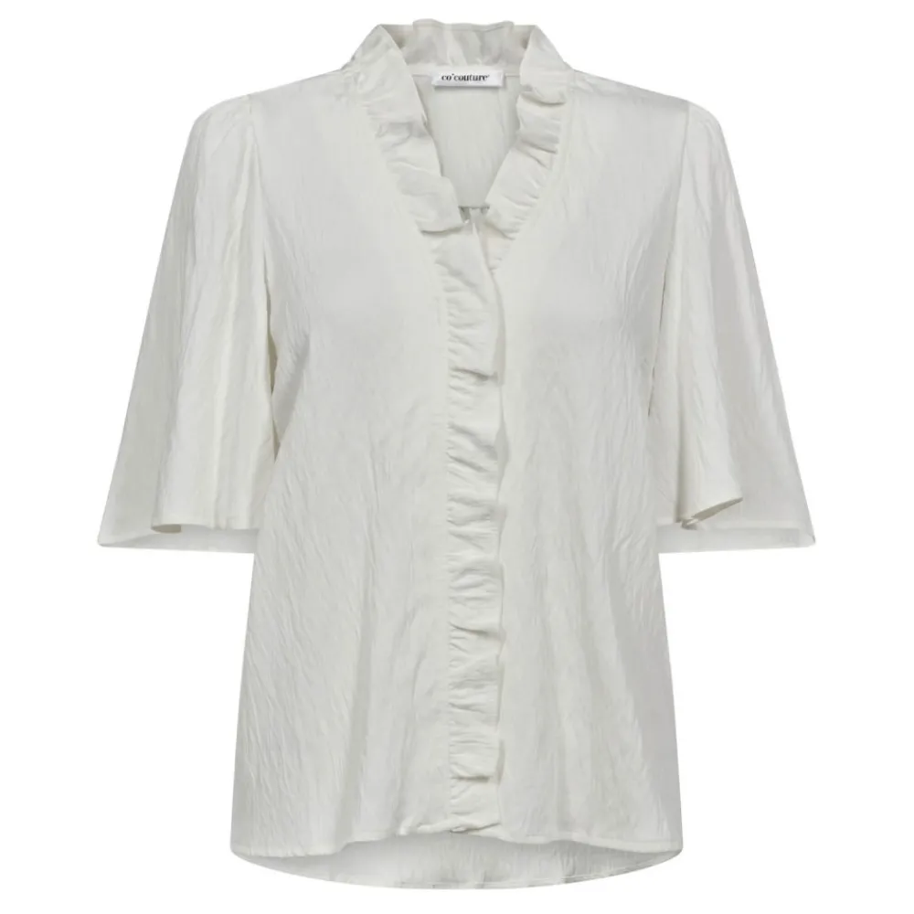 Outlet Co'Couture Sueda Frill Flow Shirt - White Antal