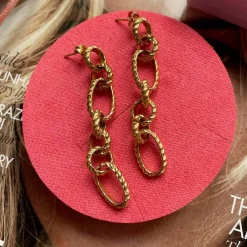 Cheap frkwolff Jewelry Big Chain Earring - Gold Antal