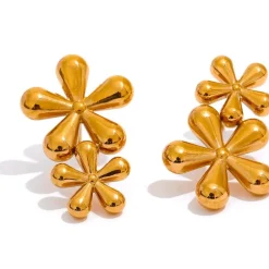 Best frkwolff Jewelry Big Flower Earring - Gold Antal