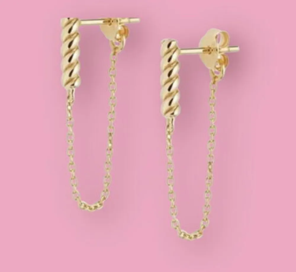 Hot frkwolff Jewelry Vasse Chain Earring - Gold Antal