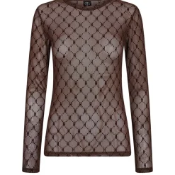 Shop Hype The Detail Mesh Blouse - Brown Antal