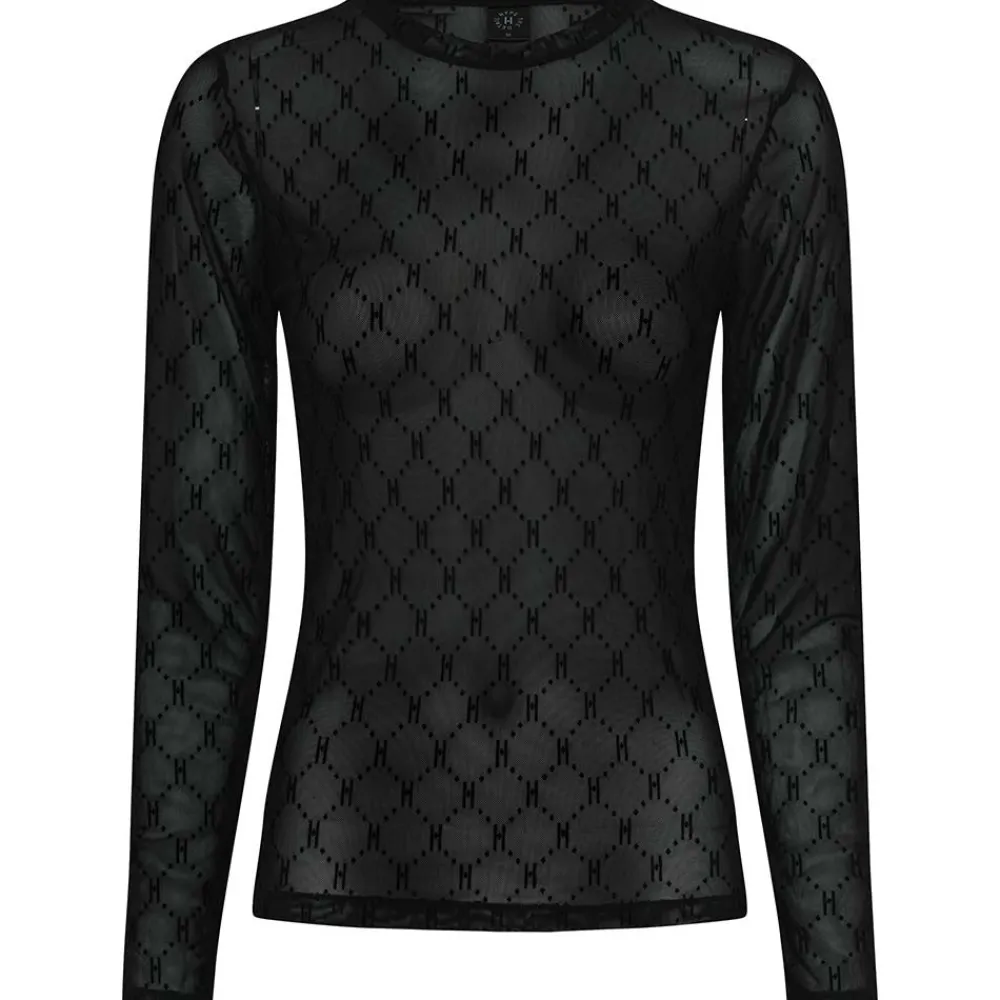 Clearance Hype The Detail Mesh Blouse - Black Antal