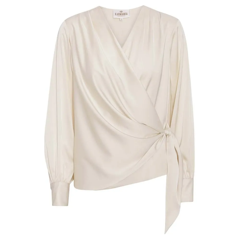 Cheap Karmamia Ines Blouse - Ivory (Kun I Haderslev Og Online) Antal