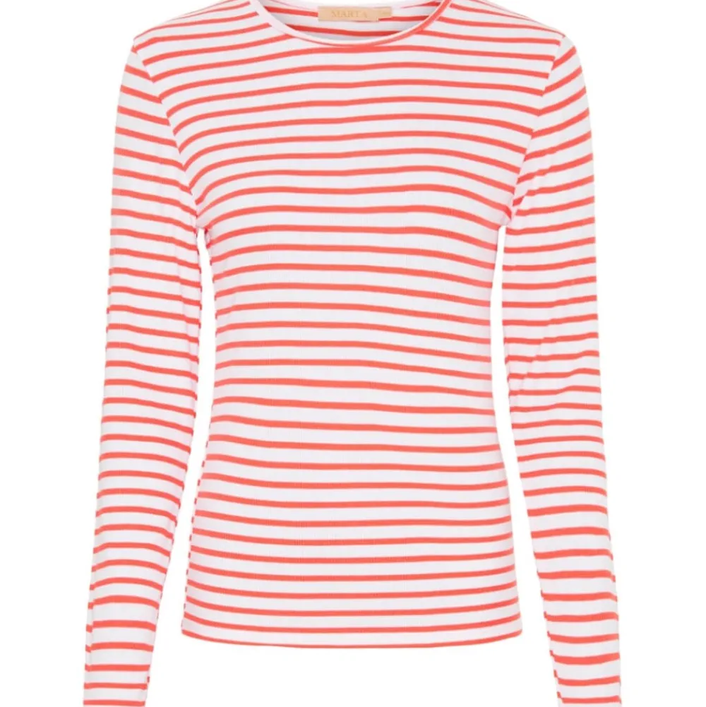 Store Marta Du Chateau Ls Tee - White/Corallo Antal