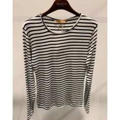 Fashion Marta Du Chateau Ls Tee - White/Navy Antal