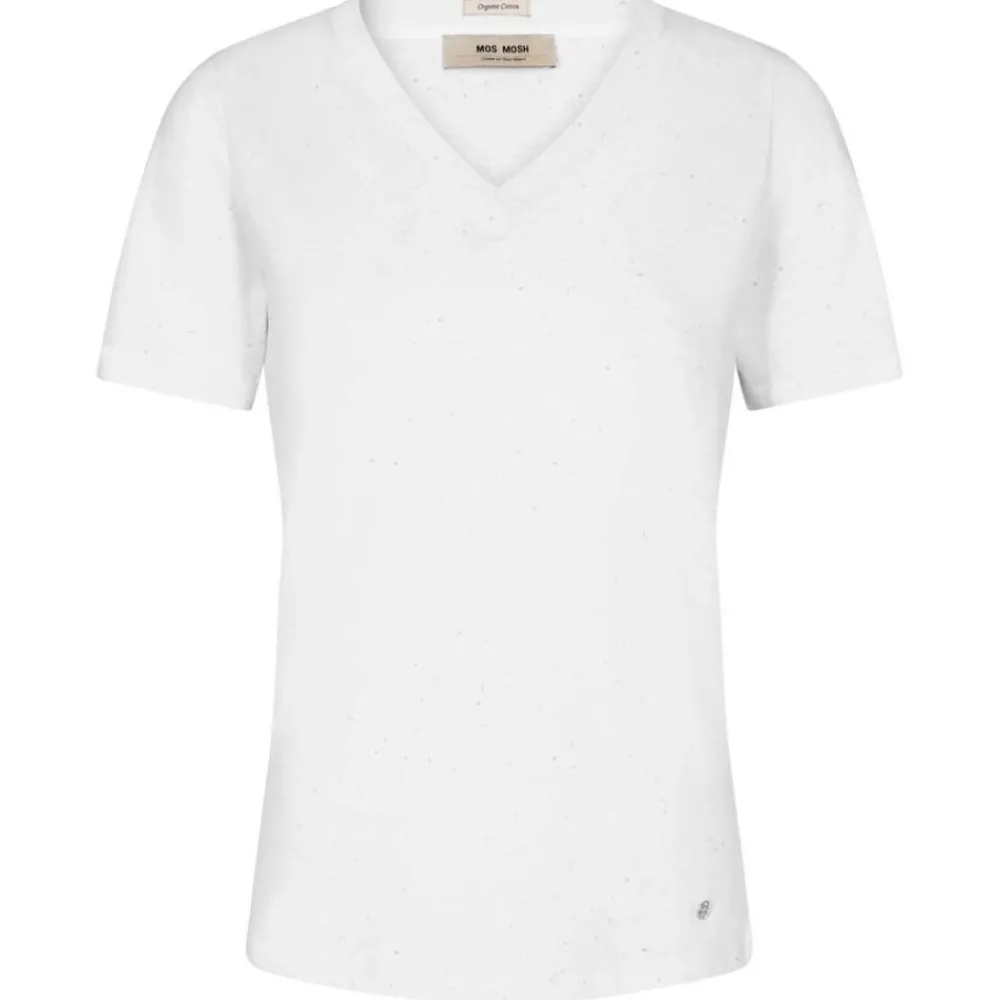 Best Sale Mos Mosh Ziva V-Ss Melange Tee - White Antal