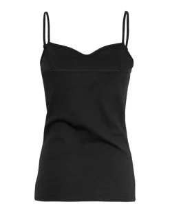 Discount Moss Copenhagen Rasimia V Neck Strap Top - Black Antal