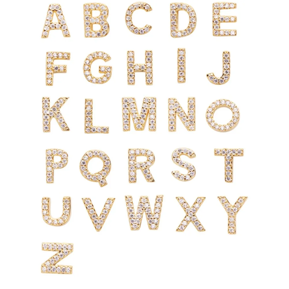 Cheap Pico Alphabet Crystal Stud - Guld Antal
