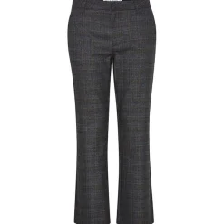 Outlet Pulz Bindy Hw Check Kick Flare Pant - Dark Grey Check Antal