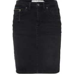 Discount Pulz Karolina Hw Skirt - Black Denim Antal