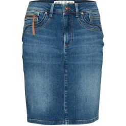 Shop Pulz Karolina Hw Skirt - Medium Blue Denim Antal