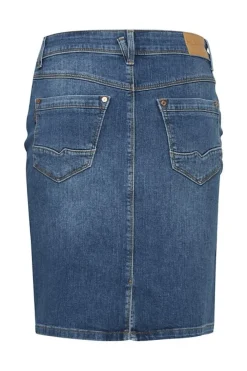 Shop Pulz Karolina Hw Skirt - Medium Blue Denim Antal