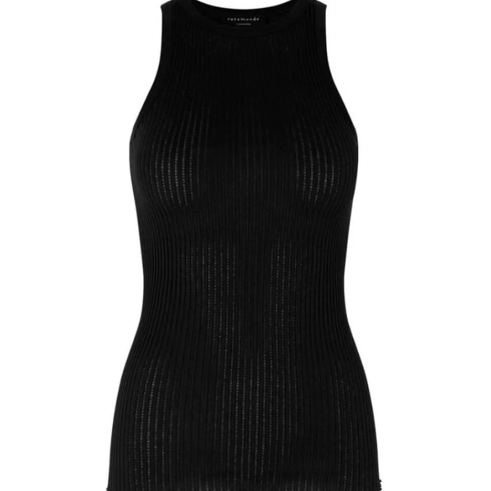Fashion Rosemunde Silk Tank Top - Black Antal