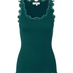 Cheap Rosemunde Silk Top Regular W/Vintage Lace - Dark Teal Antal