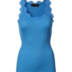 Cheap Rosemunde Silk Top Regular W/Vintage Lace - Ibiza Blue Antal