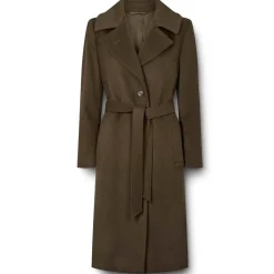 Discount SAND Copenhagen Cashmere Coat Midi W. Belt - Army Antal