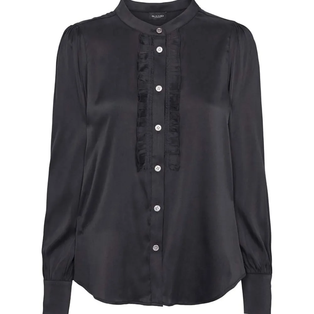 Sale SAND Copenhagen Latia P Frill Shirt - Ebony Black Antal