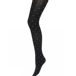 Outlet Sneaky Fox Dot Pantyhose - Black Antal
