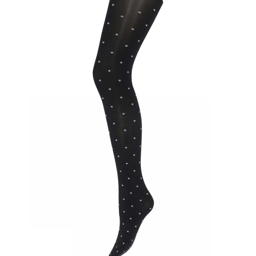 Outlet Sneaky Fox Dot Pantyhose - Black Antal