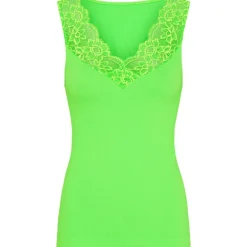 Discount Tim & Simonsen Tim & Simonsen Belen V- Lace Top - Verde Fluor Antal