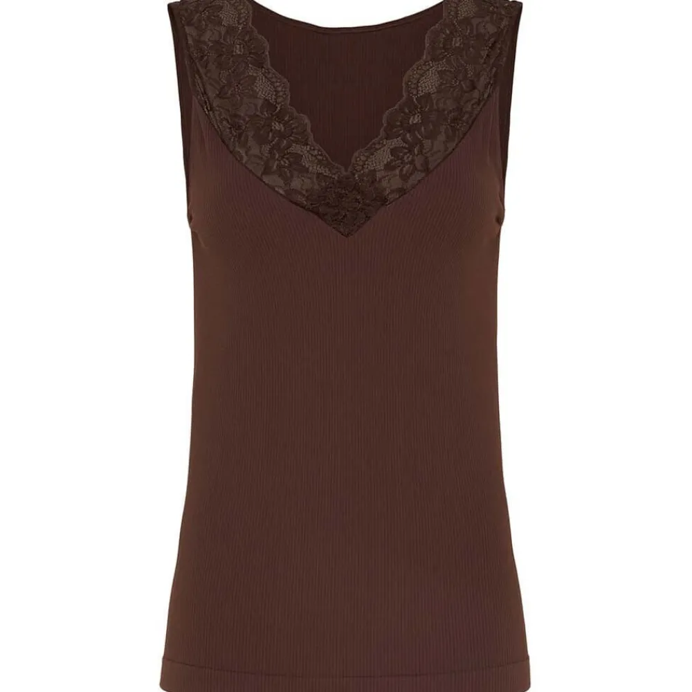 Discount Tim & Simonsen Tim & Simonsen Belen V- Lace Top - Chokolate Antal