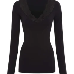 Clearance Tim & Simonsen Tim & Simonsen Belen V-Lace Top Ls - Black Antal
