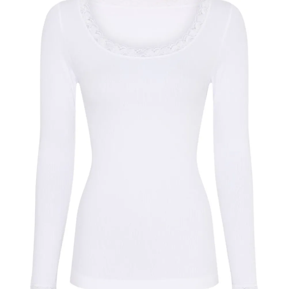 Store Tim & Simonsen Tim & Simonsen Frida Rib Top Ls - Bianco Antal