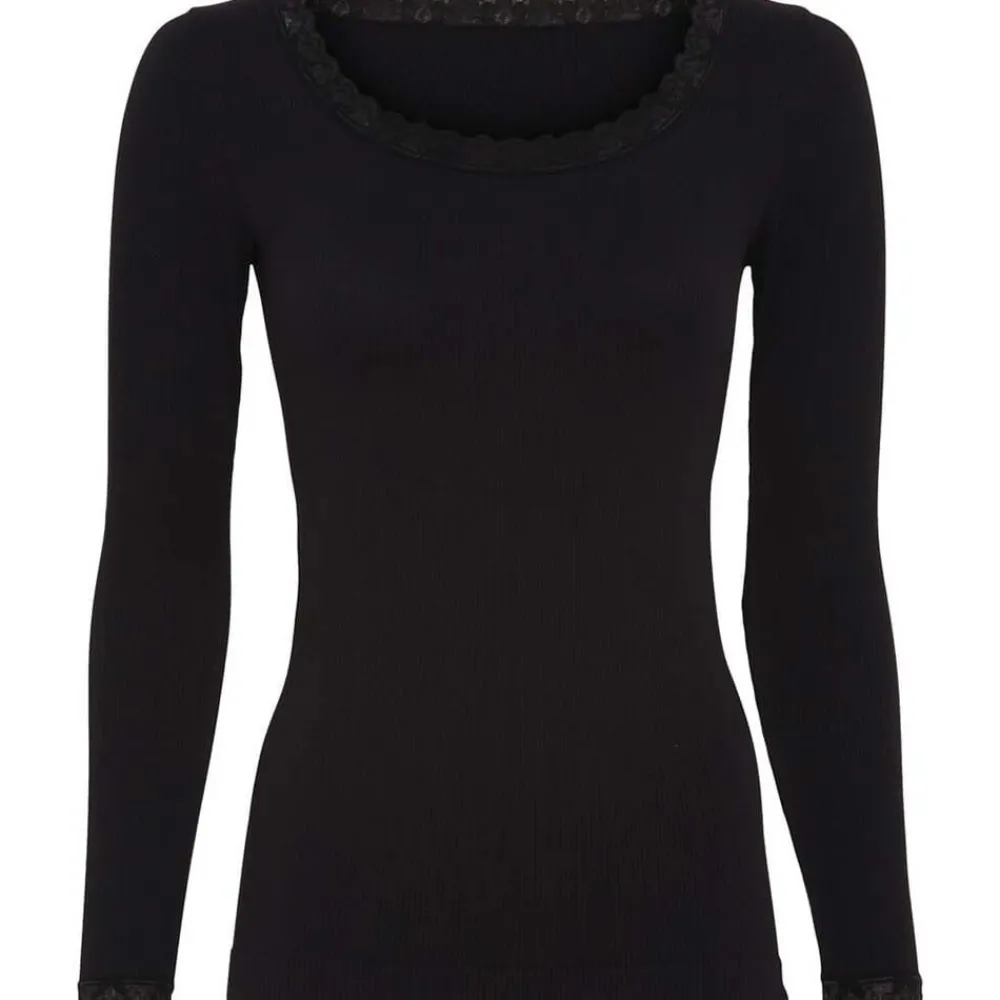 Fashion Tim & Simonsen Tim & Simonsen Frida Rib Top Ls - Black Antal